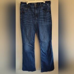 American Eagle Hi Rise Artist Flare Stretch Jeans Size 14